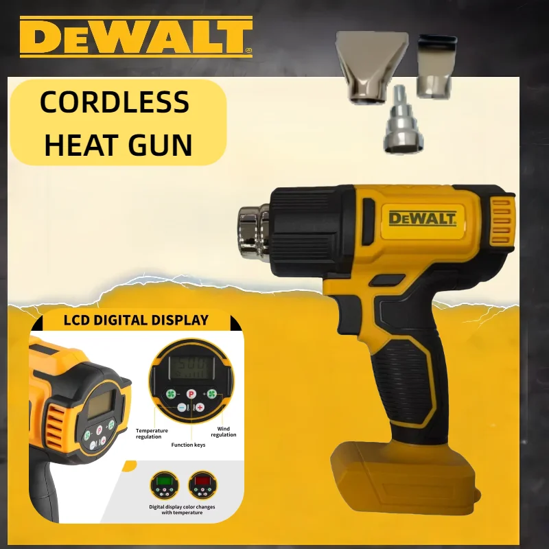 

DeWalt Brushless Hot Air Gun Air Dryer Soldering Thermal Blower Cordless Heat Gun Electric Shrink Wrapping For DeWalt battery