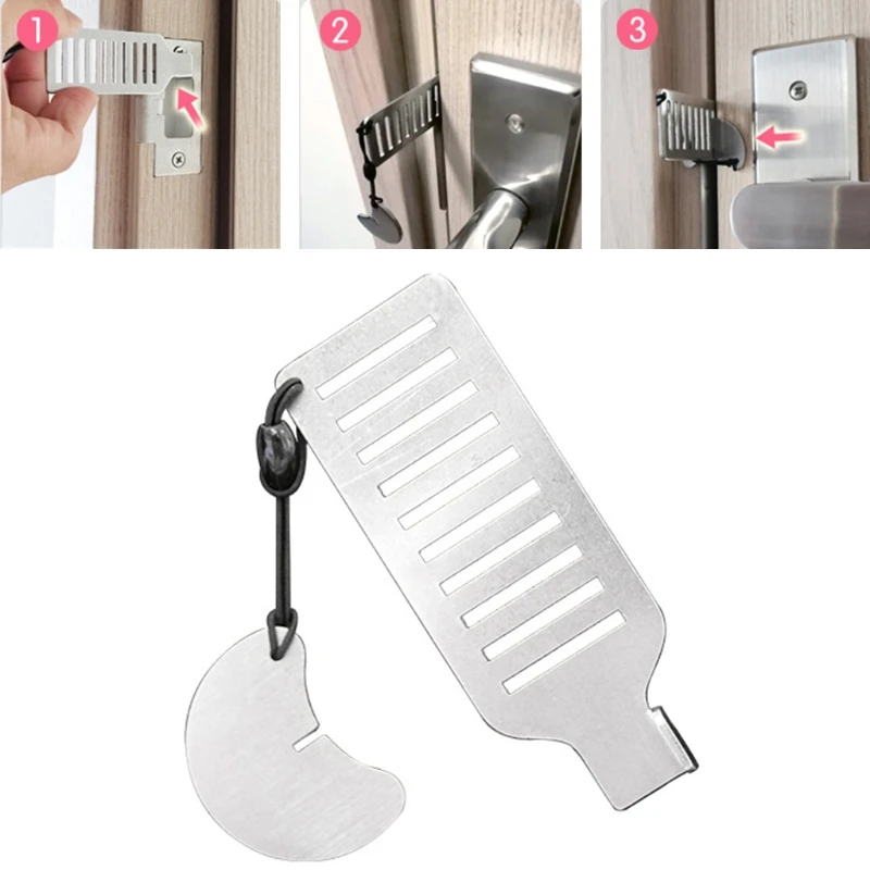 Portable Door Jammer for Latch Hotel Door Lock Add for Extra Locks Room Intrusion Prevention Buckle Easy to Use No Dropshipping