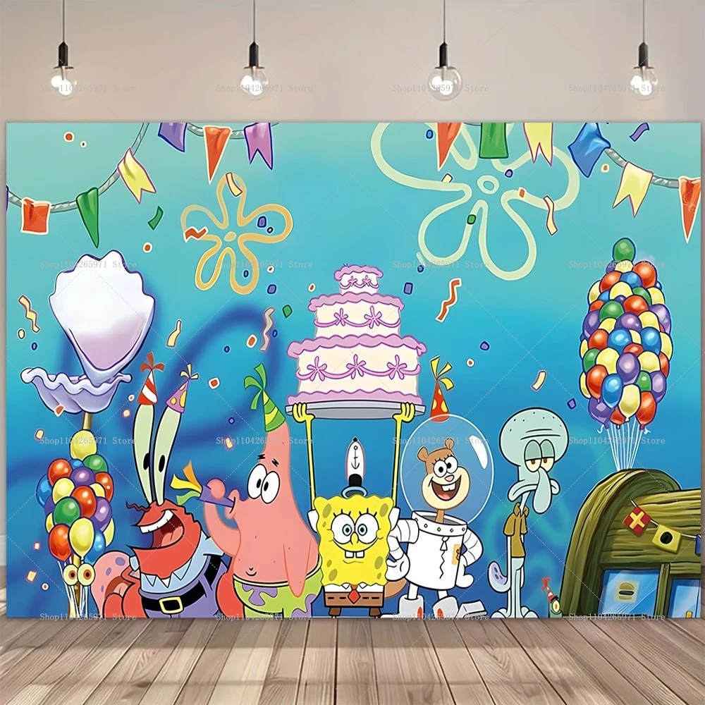 SpongeBob Party Backdrop Banne - đánh giá và giá Photography Sport