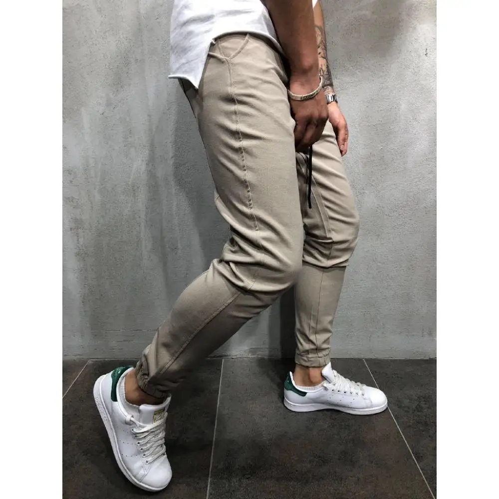 Plus Size M-3XL Men  Ankle Length Jogger Pants Casual  Cotton Slim Skinny Sweatpants Long  Street