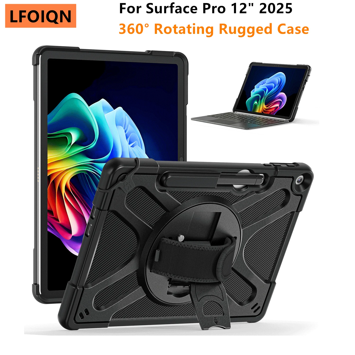 LFOIQN 360° Rotating Rugged Case For Microsoft Surface Pro 12