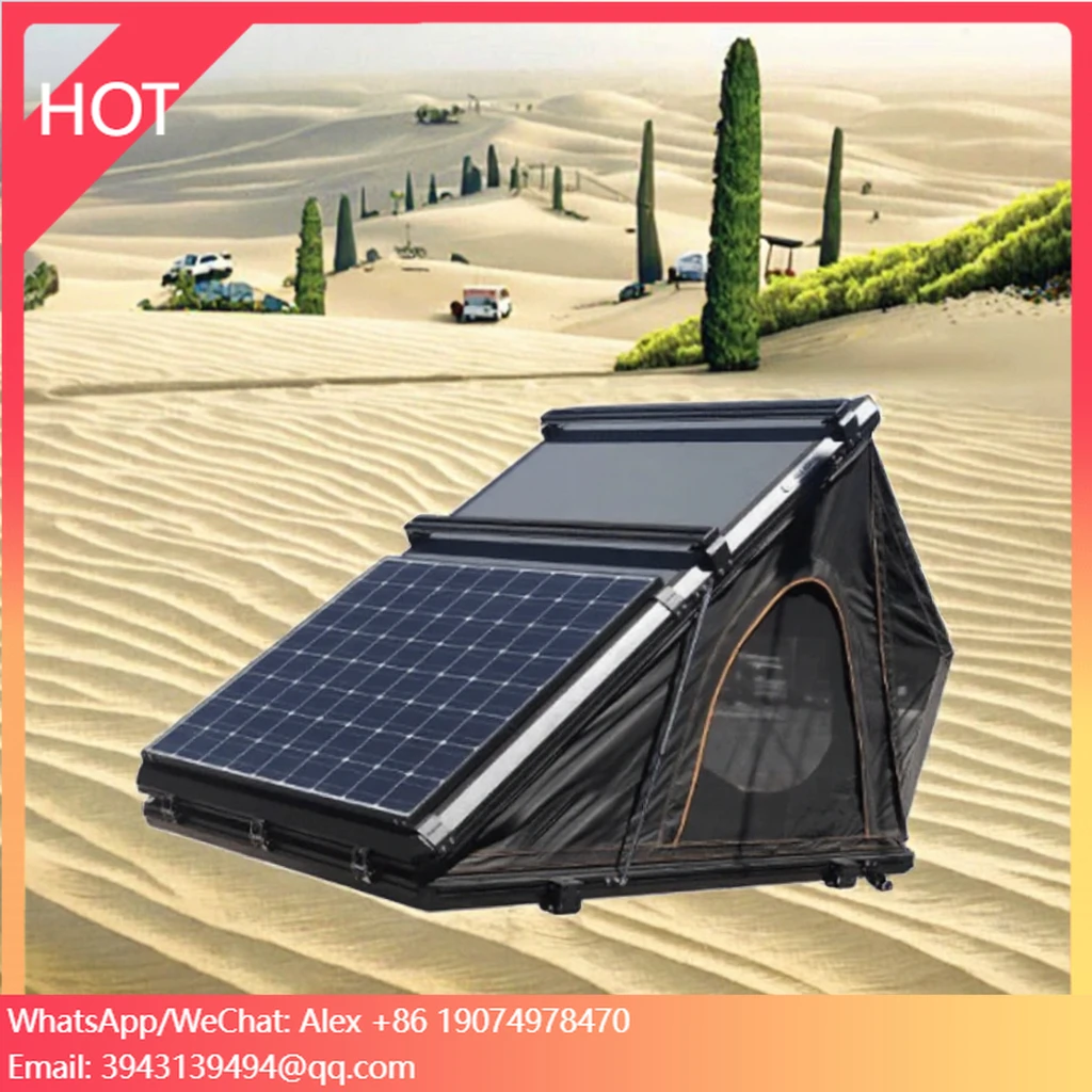 

Maximum 300kgs SUV Car Roof Top Tent With Solar Power Powered Panel Tents Aluminum Alloy Honeycomb Board Inflatable Rooftop