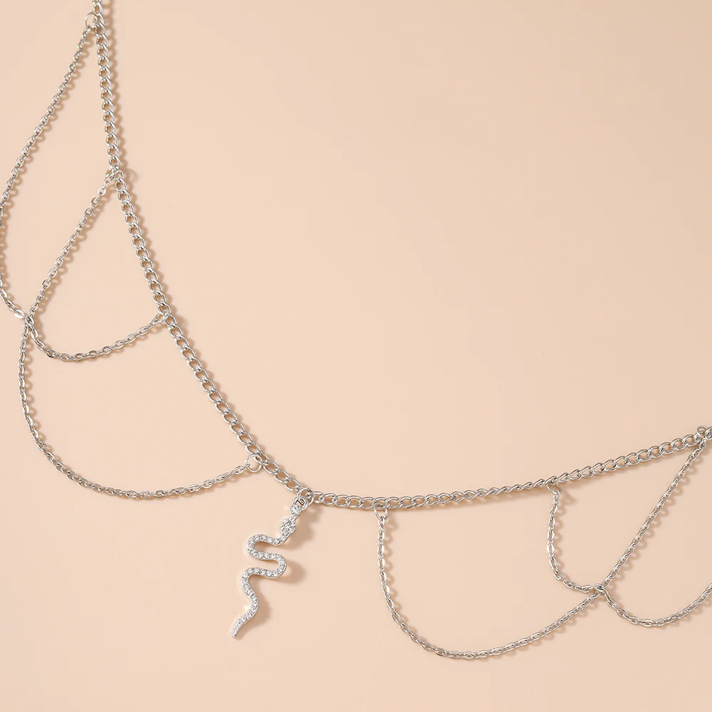 Aihua Bohemia Gothic Kristall-Schlangen-Taillenkette Bauchketten Sommer Strand Sexy Körperschmuck für Frauen Mädchen Party-Schmuck – Detail 5
