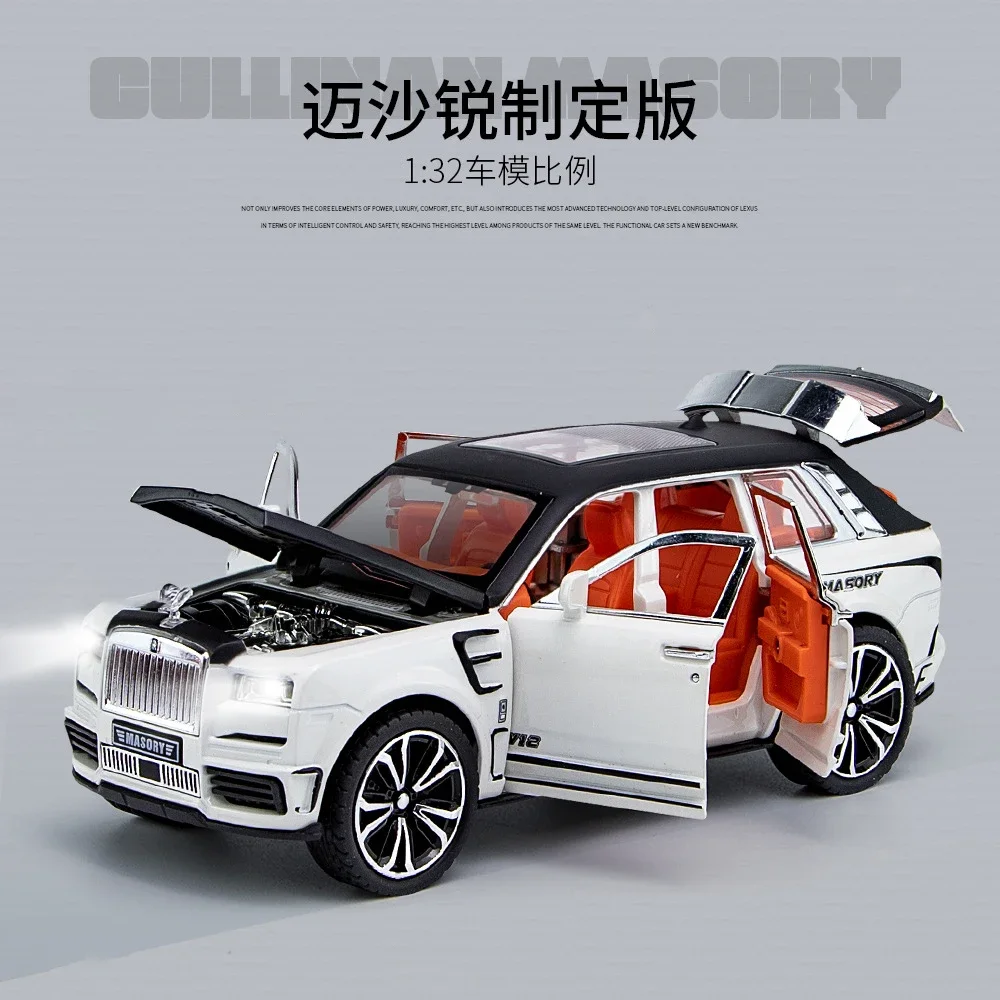 

1:32 Rolls Royce Cullinan MASORY SUV Alloy Diecasts & Toy Vehicles Metal Toy Car Model Sound and light Collection Kids Toy