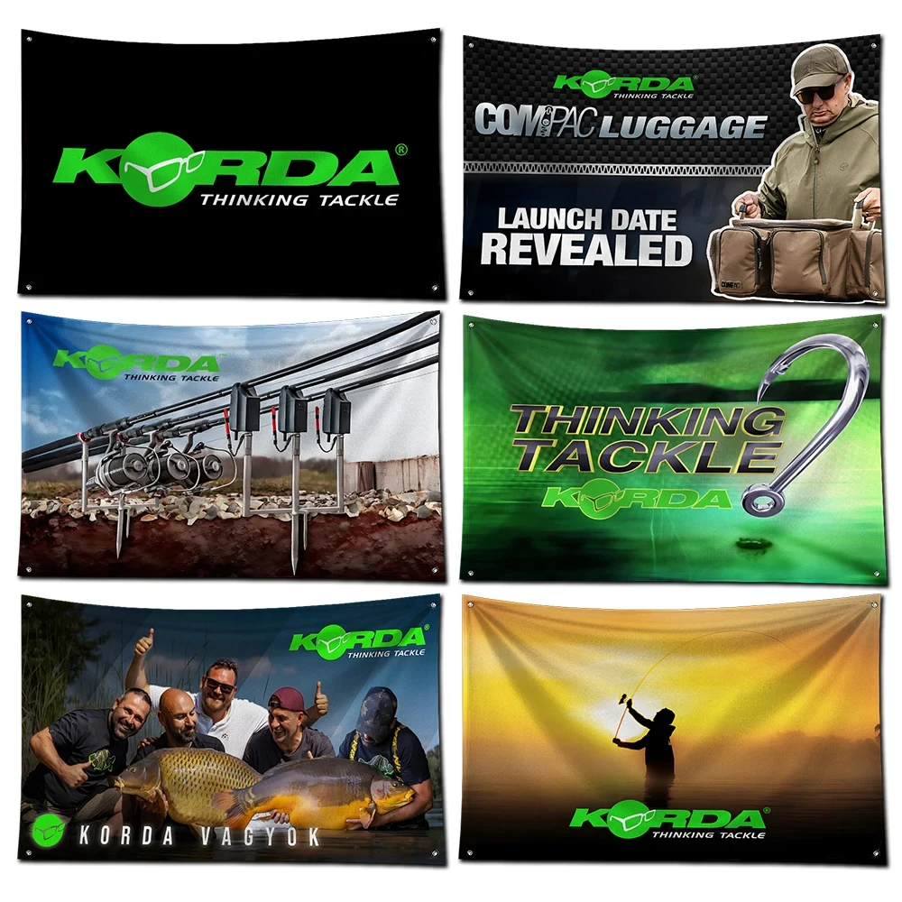 3x5ft k-korda Tackles Car Flag Polyester Printed Banner For Garage Wall Art Outdoor Decoration Renovation With Brass Grommet