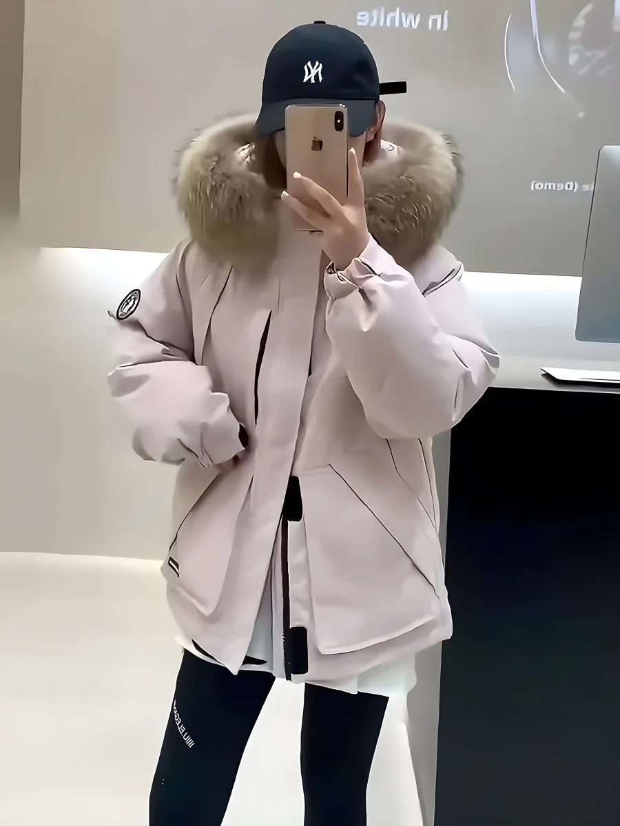 

Women's Thiened Puffer Jaet Winter Warm Outerwear Casual Loose Sle Du down Coat ort Length Hooded Coat