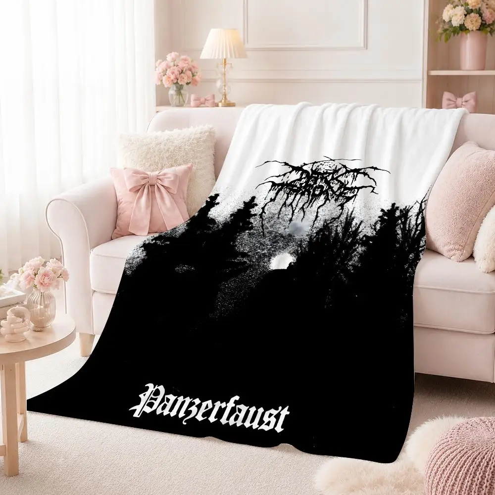 Metal Band D-DarkthroneS Throw Summer Flannel Throw Blanket Soft Antistatic Washable KidFriendly Couch Bed