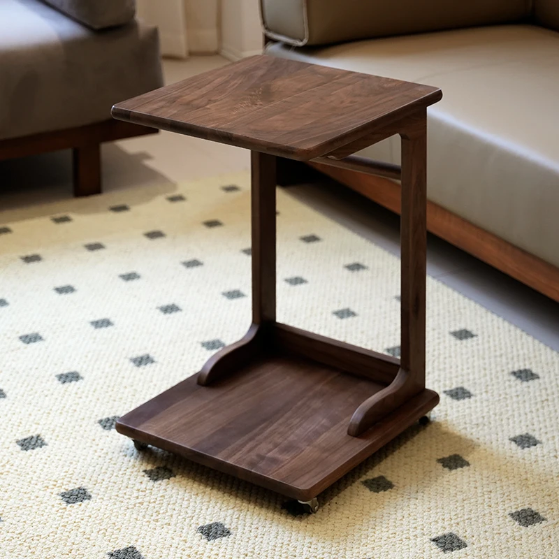 

-ForNorth American Black Walnut Solid Wood Side Table, Modern Minimalist for Living Room&