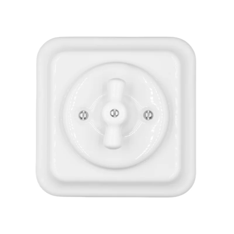 

Decorative Flush Mounting Retro Vintage Ceramic Porcelain Wall Switch Square