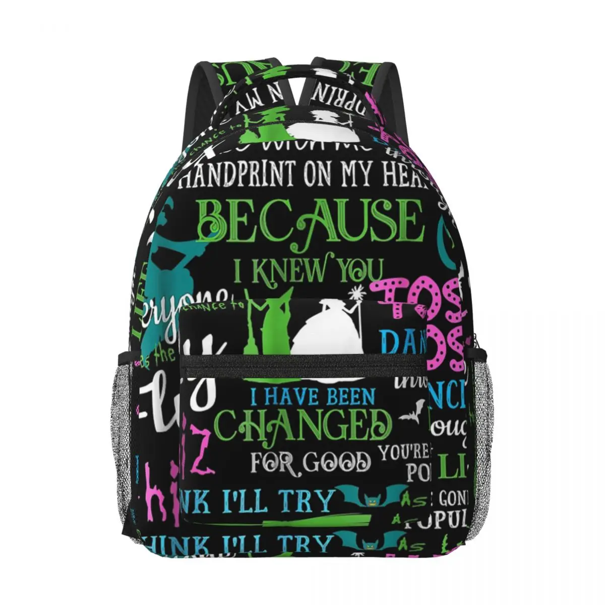 

Halloween Wicked Musical Woman Backpacks Boys Girls Bookbag Casual Students School Bags Portability Laptop Rucksack Shoulder Bag