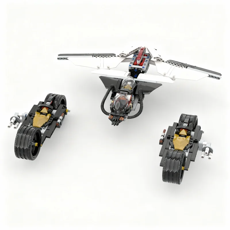 444pcs MOC Ninja Triple Combat Vehicle Alternative Build 42096+71790 Ninjia Model Building Blocks Christmas Gifts Construction