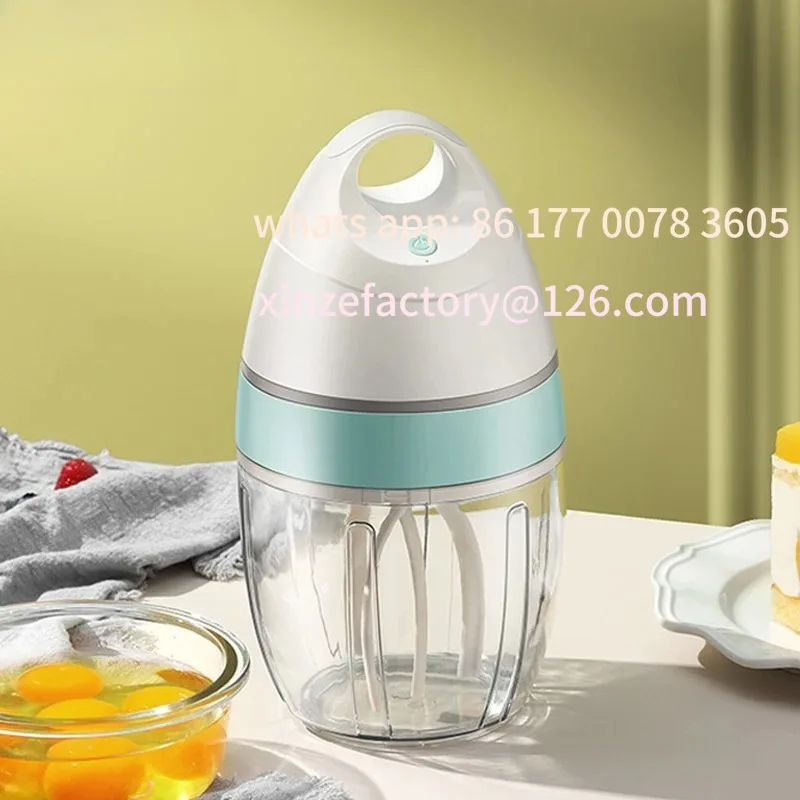 

Customizable Household Automatic Whisk Electric Milk Frother Whipped Cream Mixer USB Rechargeable Food Blender Whisk Wireless