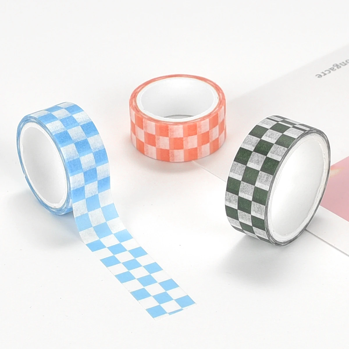 5 Rolls Checkerboard Grid Washi Tape for Scrapbooking Planners DIY Decoration And Crafts Gift Wrapping
