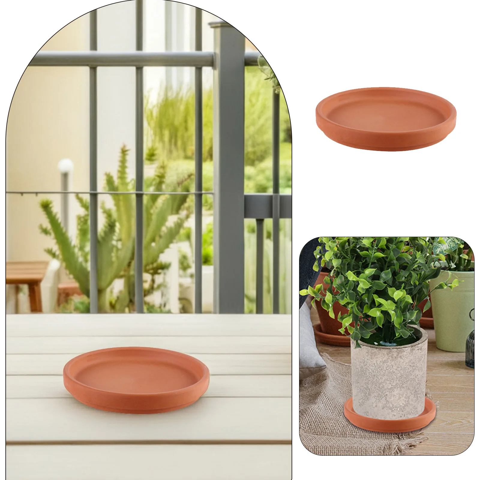 5 قطعة مجموعة الصحن النباتية لوحة الزهور خفيفة الوزن لحديقة ديكور المنزل صواني زارع عدم الانزلاق للأواني مع حماية الصرف #4