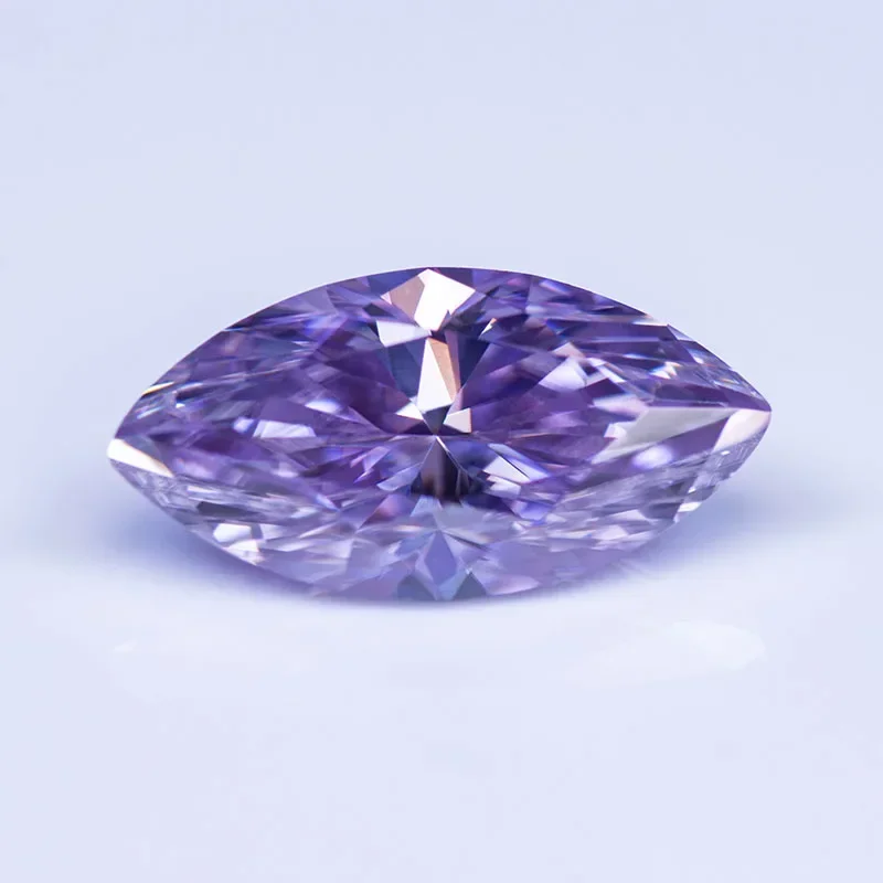 Moissanite Stone Marquise Cut Light Purple Color VVS1 with GRA Certificate for Gemstone Charms Advanced Jewelry Making Materials