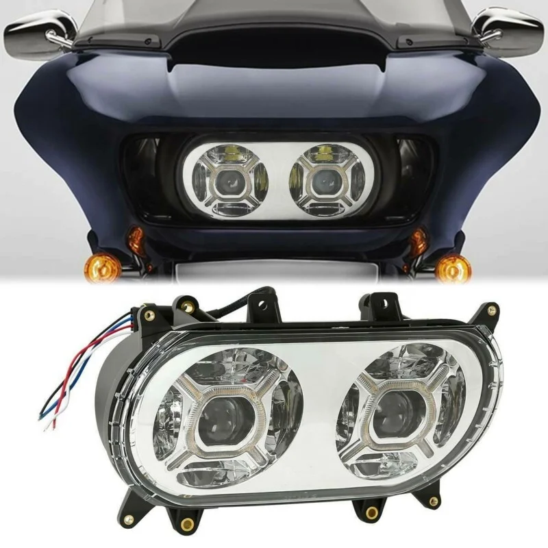 

STLF DOT Approved Road Glide Dual Headlight for 2015 2016 2017 2018 2019 2020 Harley Road Glide Headlamp Replacement
