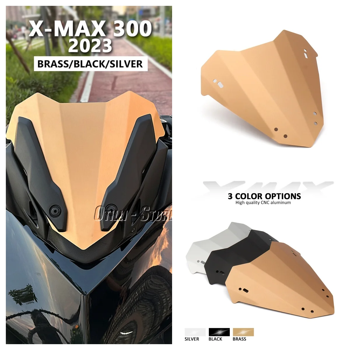 

Новинка, ветровое стекло для мотоцикла Yamaha XMAX 300 2023 CNC, алюминиевый ветрозащитный экран, ветрозащитный экран, крышки, аксессуары для мотоциклов