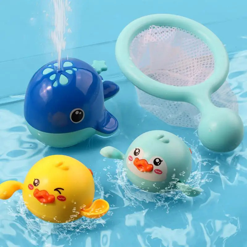 Kids Pool Toy Sea Animal Swimming Toys Kids Bathtub Sprinkler Colorful Fishing Play Set Bathroom Pool Accessory For Easter