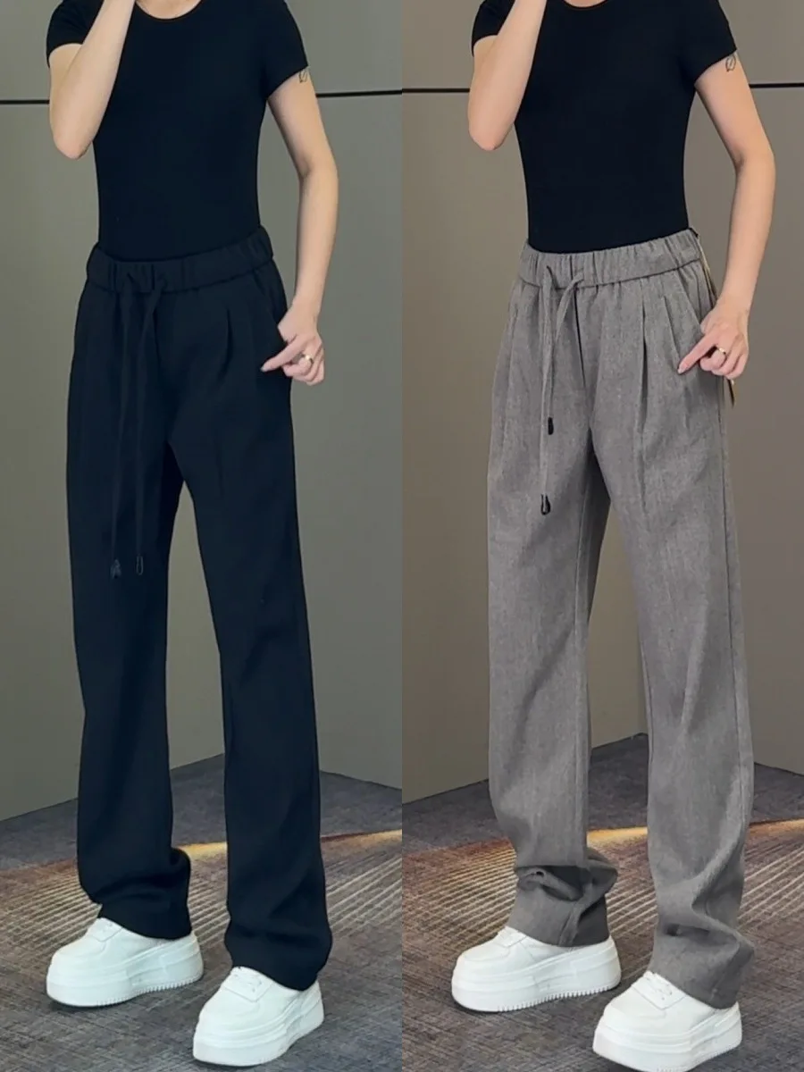 

Fall New Sle Men's Casual Pants Loose Fit Versatile Straight Leg Casual Trousers Comfortable Loose Waist Design