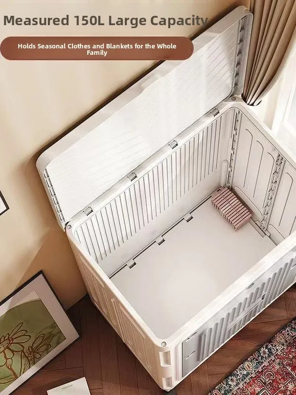

Large Capaci Clothes Storage Box with Flip Cover And Wheels Home Use Staing Chest of Ders for Blankets And Clothes