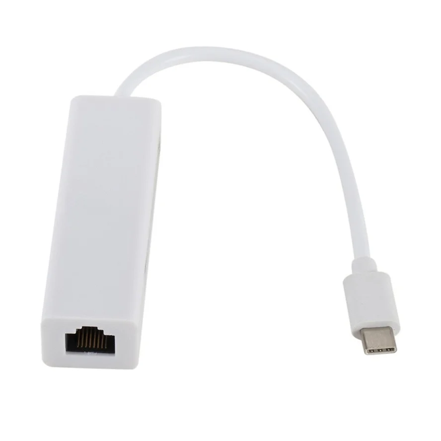 Usb Type-C Ethernet Adapter Netwerkkaart Usb Type-C Om RJ45 10/100Mbps Lan Internet kabel Voor Macbook Pc Windows Xp 7 8 10 Lux