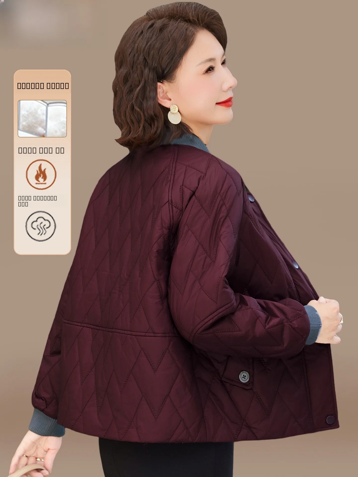 

Легкая утепленная куртка из хлопка для женщин среднего и старшего возраста, зимняя повседневная теплая куртка с наполнителем из полиэстера, на молнии