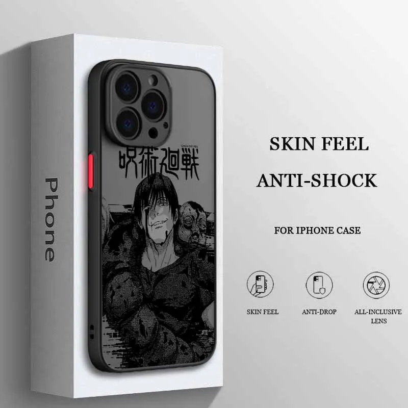 Jujutsu Kaisen Fantasy Anime Hülle für iPhone 17 16E 16 15 14 13 12 Mini Pro Max Plus Mattierte Durchscheinende Weiche Schutzhülle