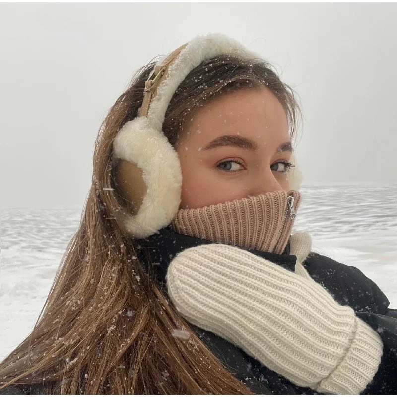 Plush Ear Muffs Warmer Foldable Ear Cover for Women Men Winter Warm Earflaps Outdoor Cold Protection Ear-Muffs Ear Cover Fashion