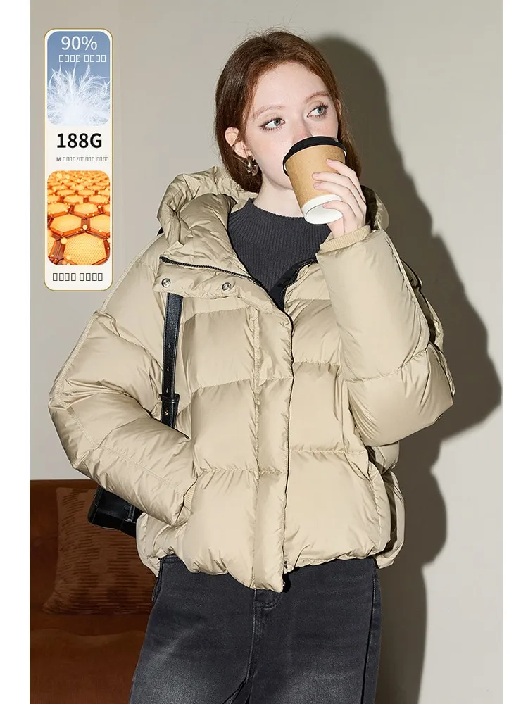 

KUHNMARVIN Женский пуховик Pure Color Design: теплый, модный, в корейском стиле, для повседневной носки, новинка зимы