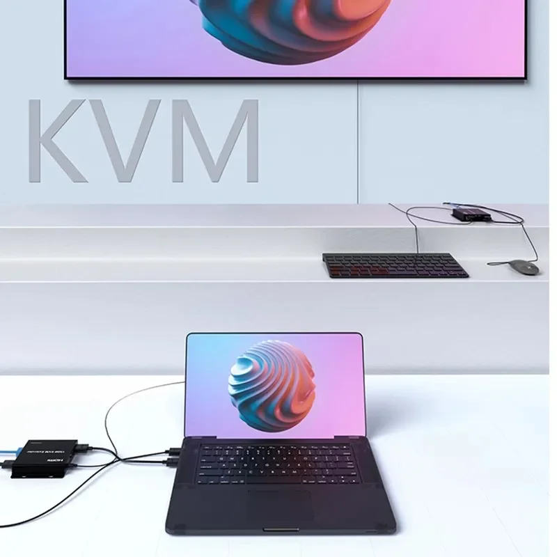 Extensor HDMI KVM de 150m y 300M sobre IP Rj45 Cat6, Cable Ethernet, transmisor y receptor de vídeo, convertidor, compatible con teclado y ratón USB