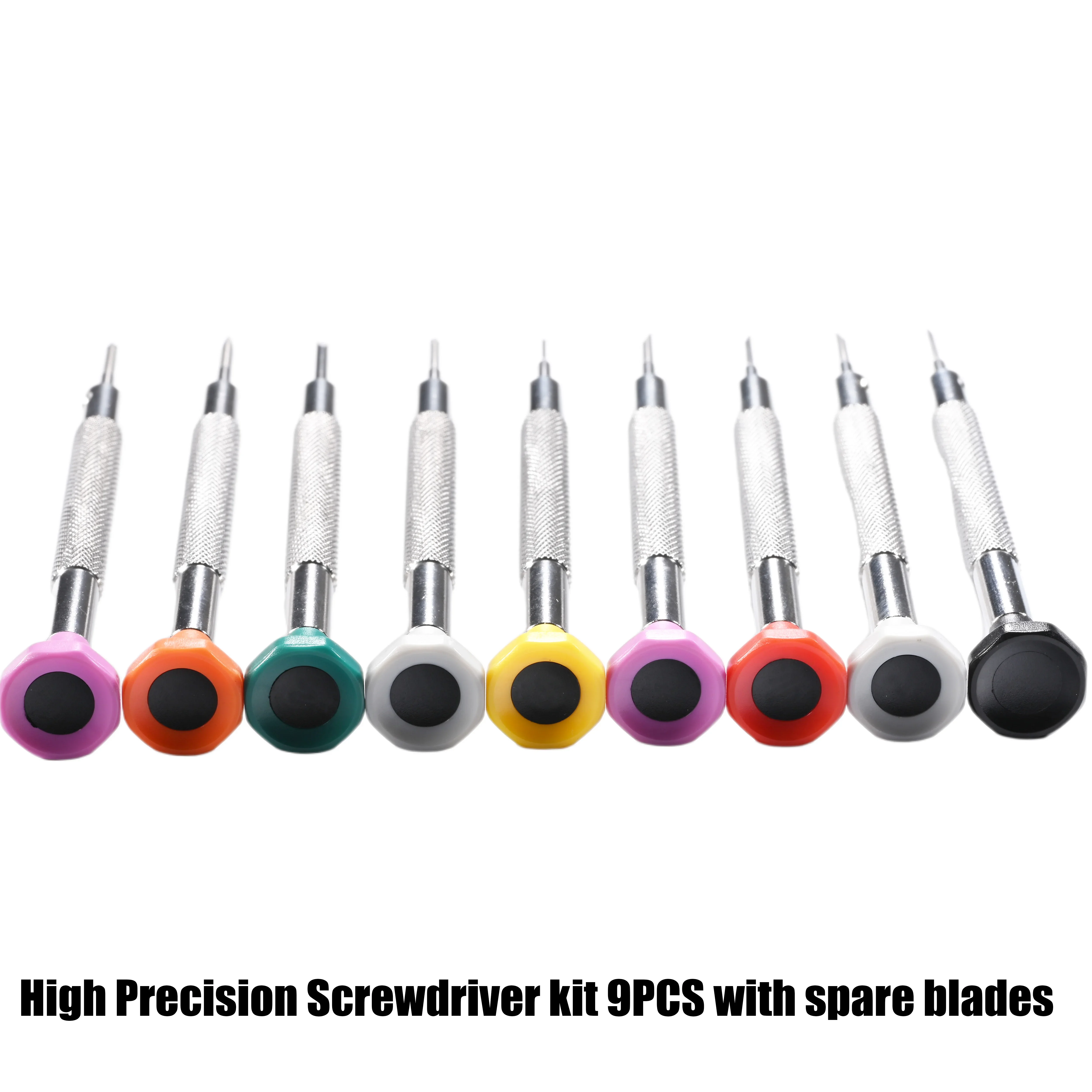 Set di cacciaviti di precisione in acciaio inossidabile 9 pezzi per strumenti per orologiai guarda gli strumenti di riparazione di Glassas