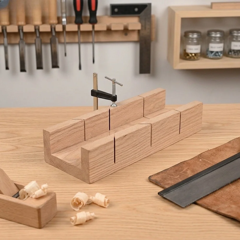 Wood Cutting Clamping Mitre Box 30cm 45 90 Degree Angle Cutter For DIY Carpentry Workshop Projects Manual Saws Equipment