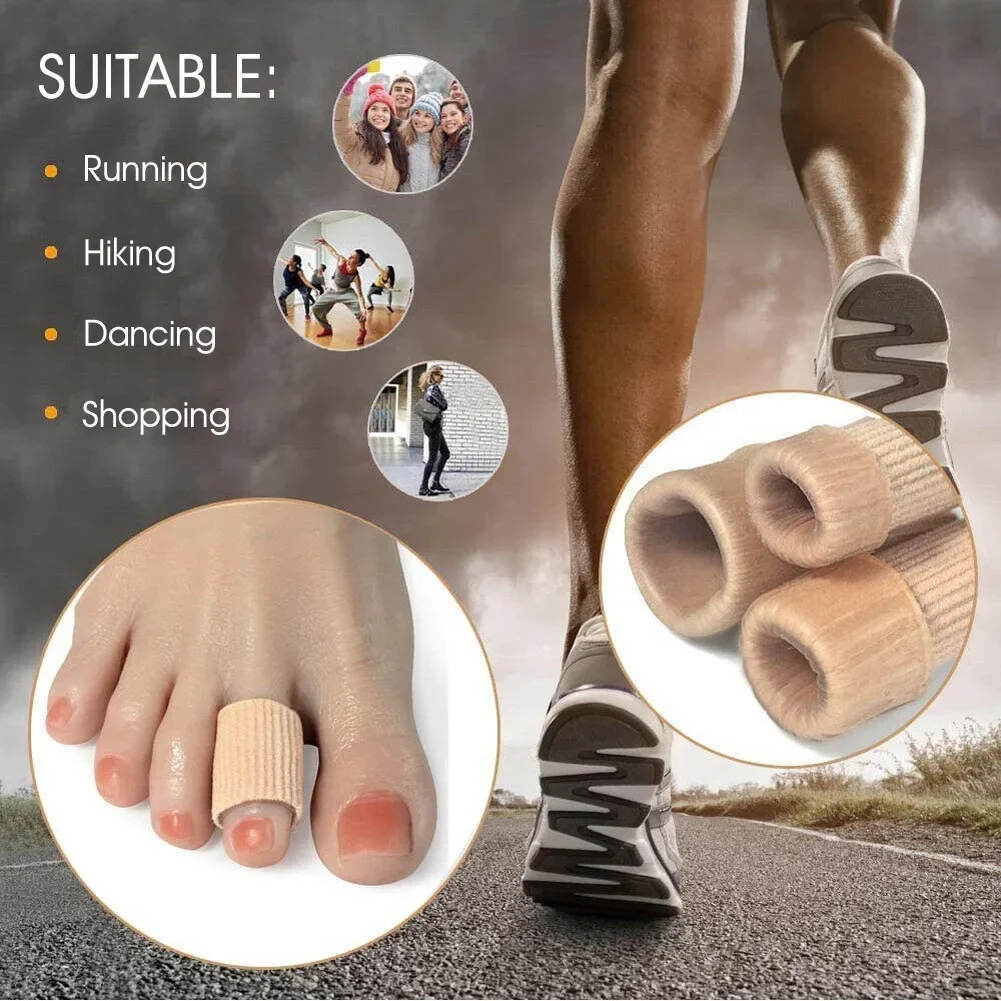 Silicone Toe Gel Protectors | Finger & Toe Fabric Gel Bandages | Foot Pads for Corns, Blisters | Pain-Relief Cushion Inserts