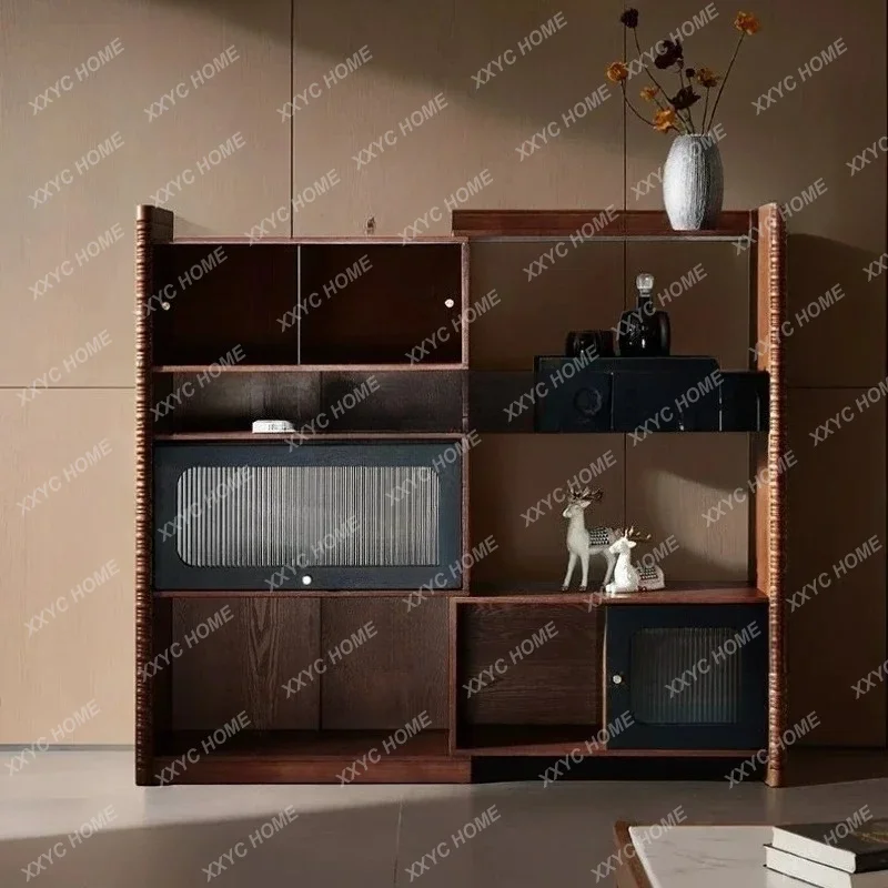 

Medieval solid wood multi-layer storage rack Household display cabinet Storage finishing rackTJ