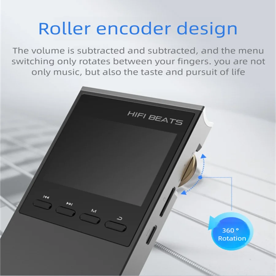128GB HIFI ضياع مشغل موسيقى MP3 سبائك الألومنيوم الجسم الروتاري التحكم 1.8 بوصة مشغل MP4 مع بطارية 2000mah وقت اللعب الطويل