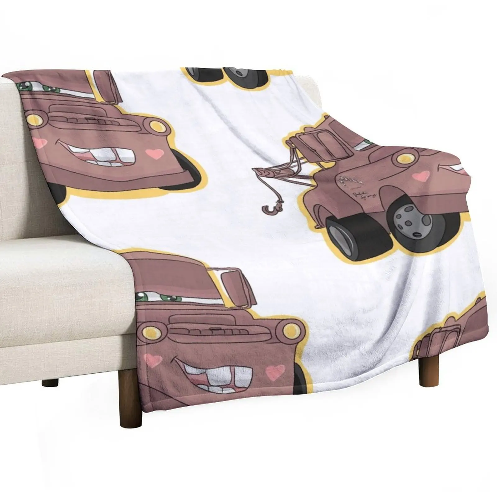 Tow Mater Kawaii Throw Blanket blankets ands Soft Beds Bed linens Flannel Blankets