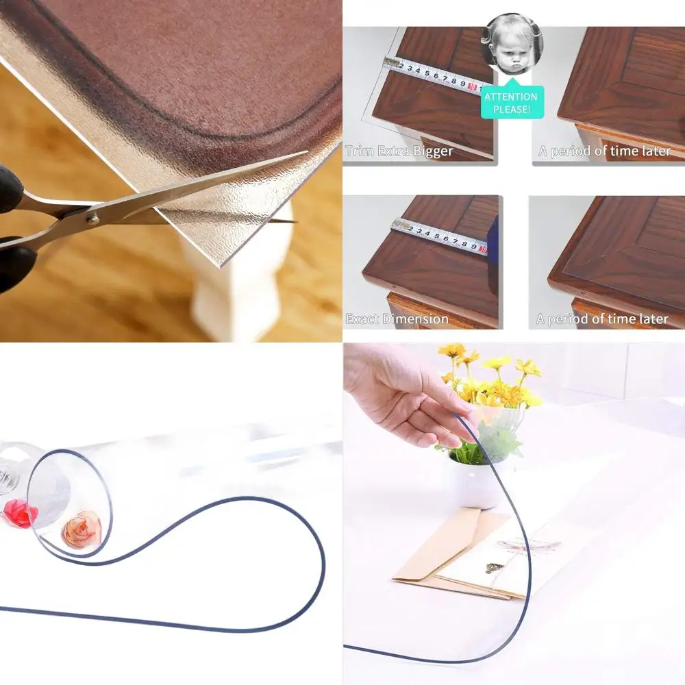 

Прозрачная защитная пленка для стола из ПВХ толщиной 1,5 мм, дизайн под дерево 40x72 для столовой и офиса