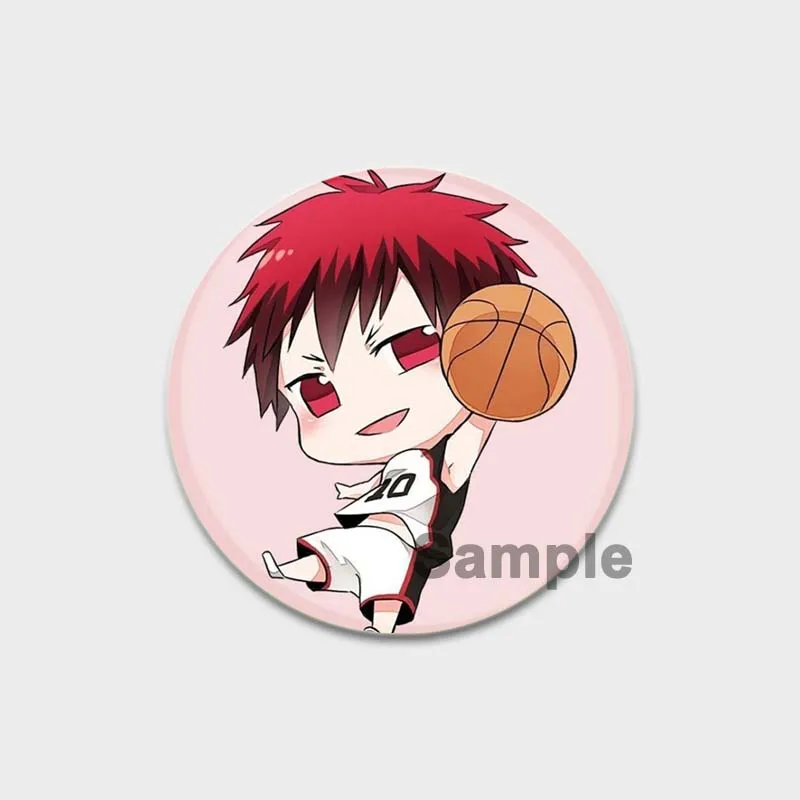 58MM Kuroko No Basket Brooch Jewelry Kise Ryota Kagami Taiga Icon Cosplay Badge Anime Figure Lapel Pins Fans Collection Gifts