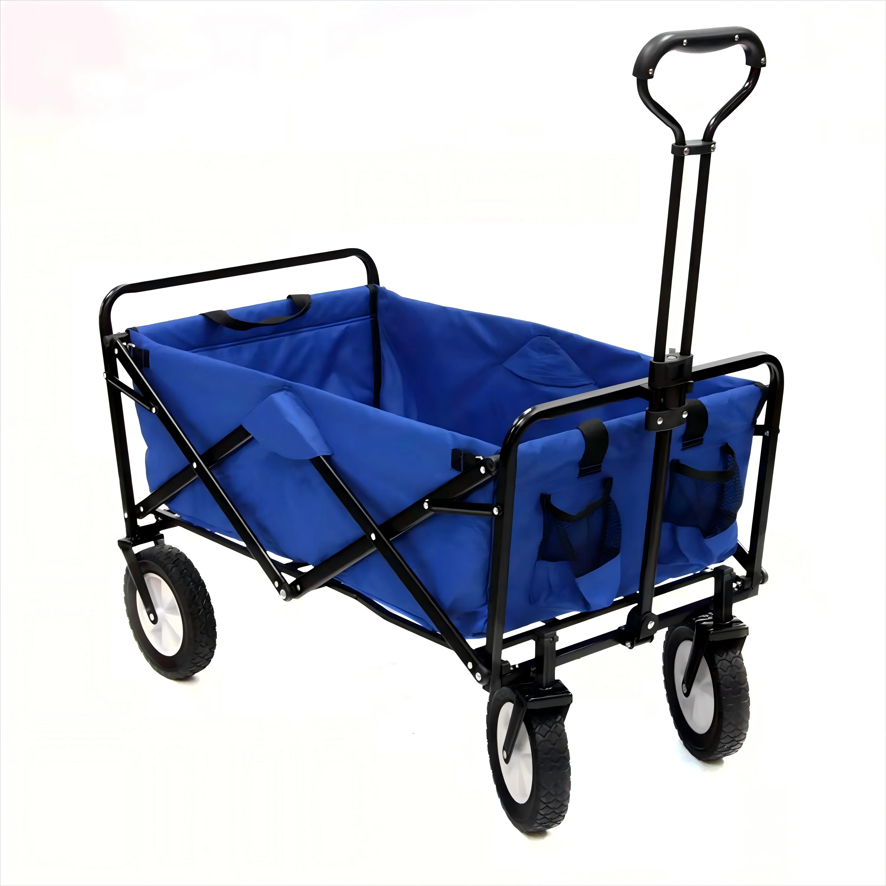 Customizable 4-Wheel Iron Trolley Foldable Outdoor Hand Truck for Camping Shopping Transportation for Storage Tools Industrial