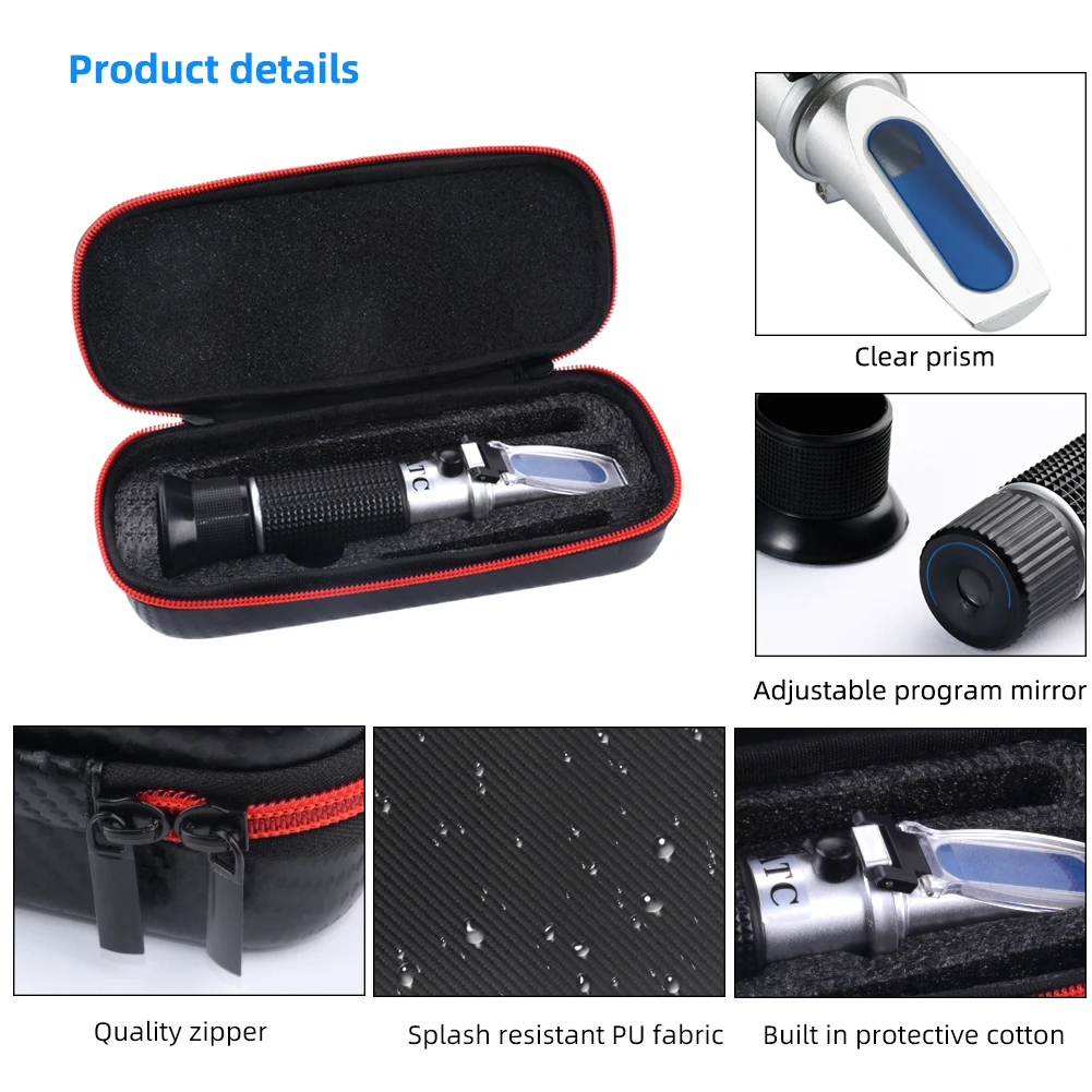 Handheld Refractometer Leather Box  Brix Sugar Alcohol Refractometer Box Gift Box