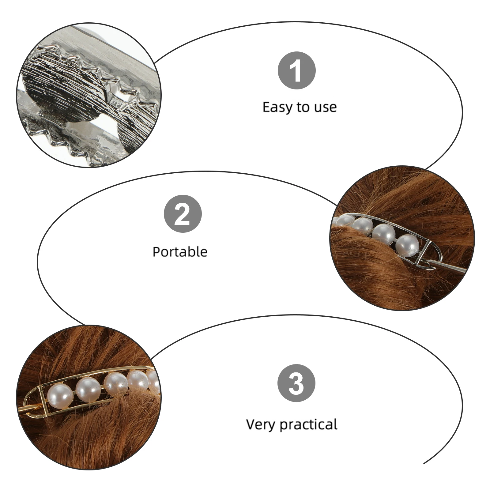 

2PCS Pearl Gold Women Decorative Vintage Hairstyle Accessories DIY Party Hair Tools Alloy Decorative Hairpin Stick