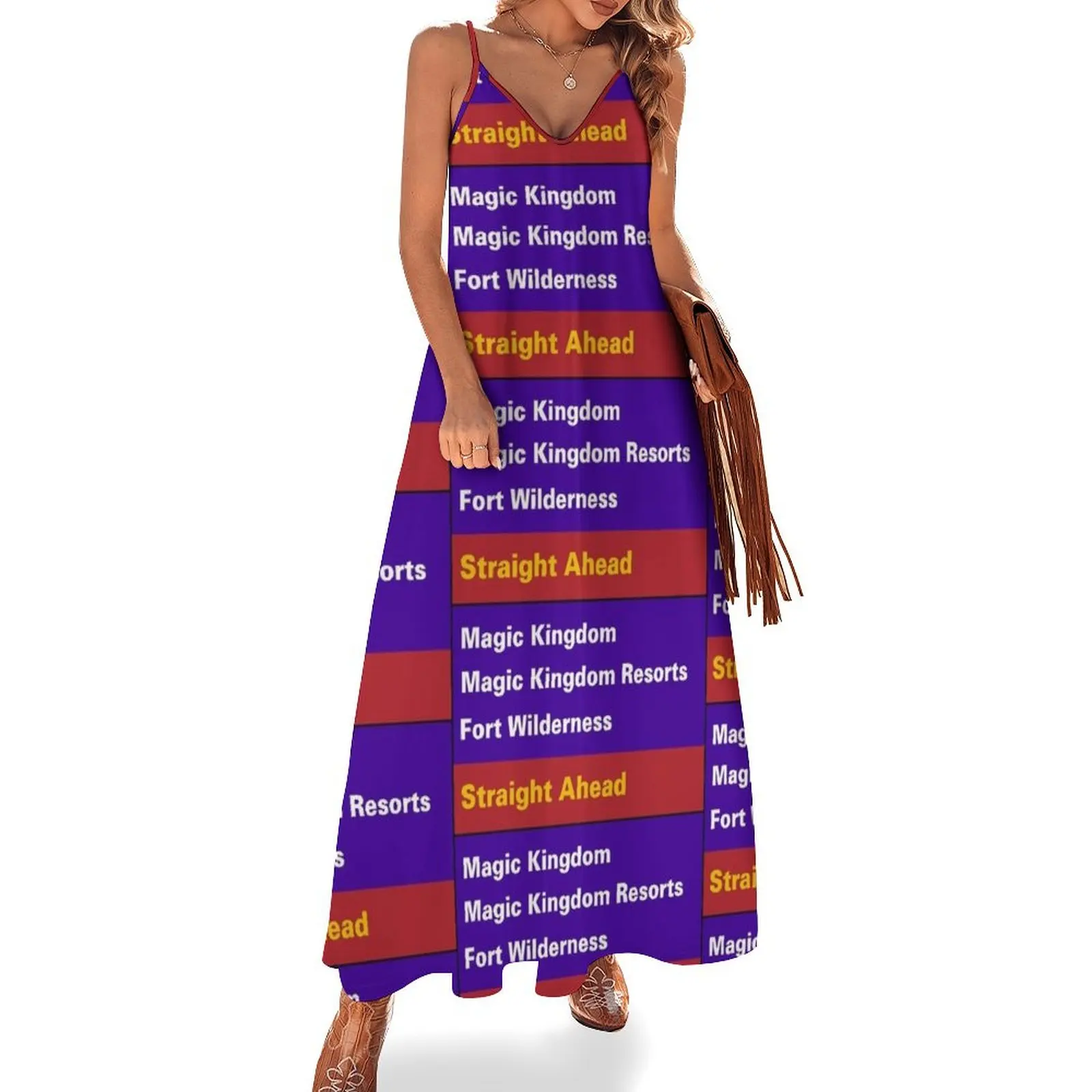 

Happiest Street Sign Magic Kingdom Sleeveless Long Dress birthday dress Woman fashion dress for women 2025