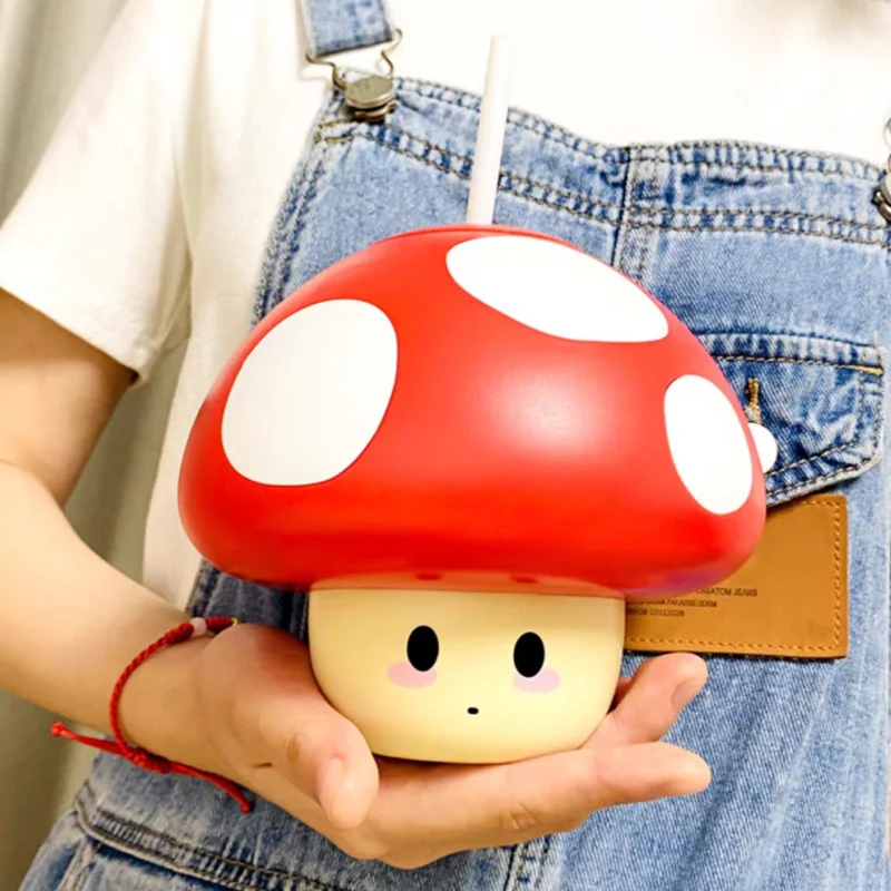 Nieuwe Originele Mario Yoshi Anime Peripherals Cartoon Star Popcorn Emmer Beeldje Model Desktop Ornament Fan Collectie Jongen Cadeau