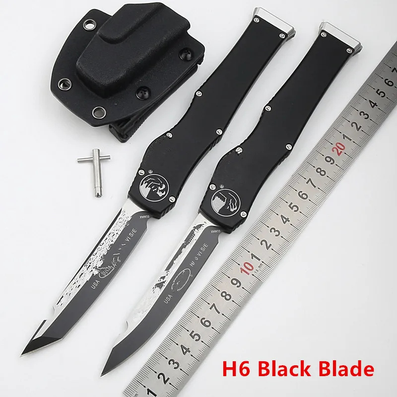 

New Black H6 / H5 HV H 5 VI 6 Aluminium handle Mark Elmax Survival EDC camping Fruit kitchen Tool Key Utility Fixed Blade knife