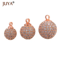 JUYA New Trendy AAA Zircon Rhinestone Beads Charms Accessories For Bracelets Necklace Earrings Making DIY Jewellery Supplies