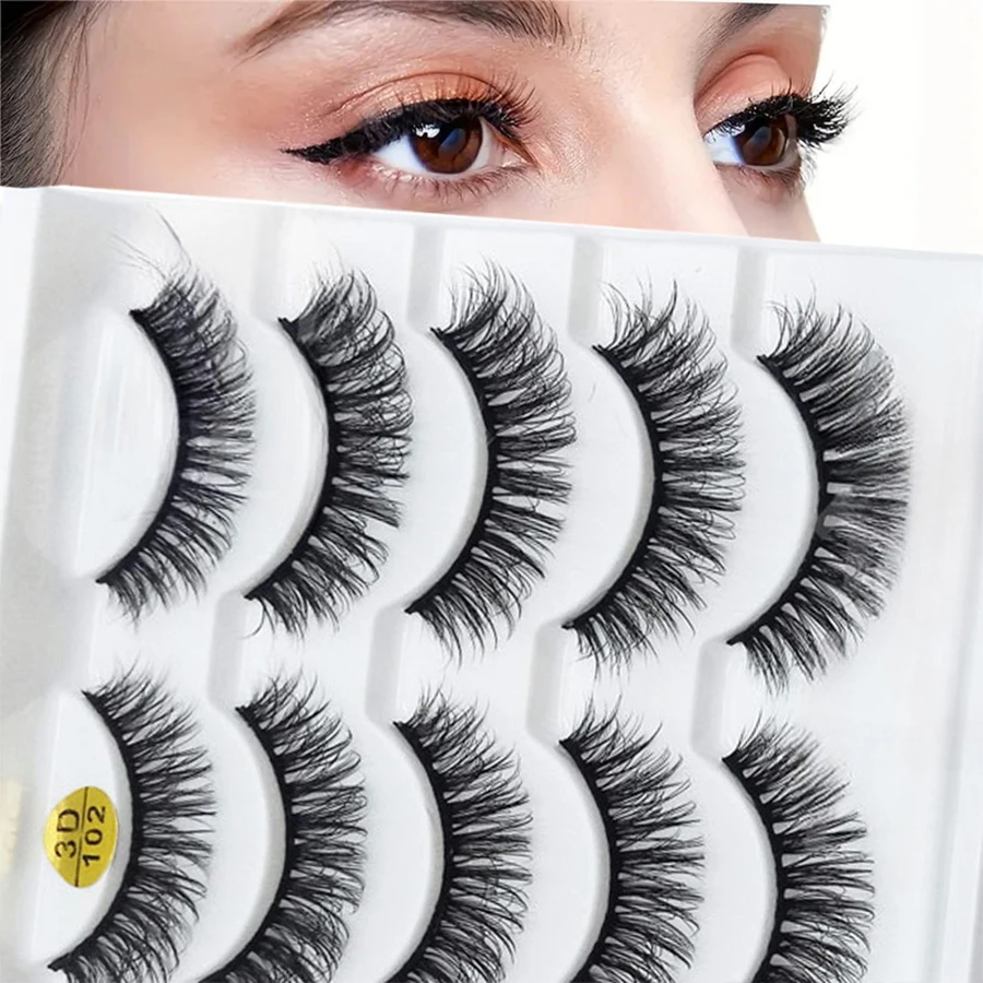 5 أزواج من الرموش الصناعية المنفوشة بشكل طبيعي، رموش طويلة ساحرة، مثالية للهالوين، لإنشاء مظهر عصري #1