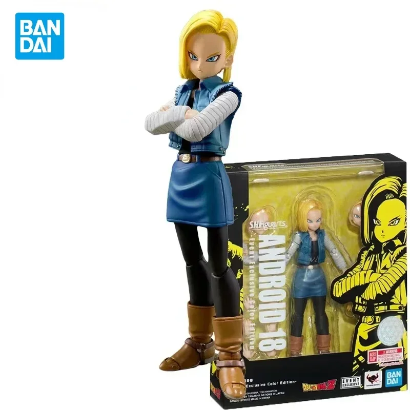 In Stock Original Bandai Dragon Ball S.H.Figuarts Android 18 Event Exclusive Color Edition Anime Action Figures Toy Hoilday Gift