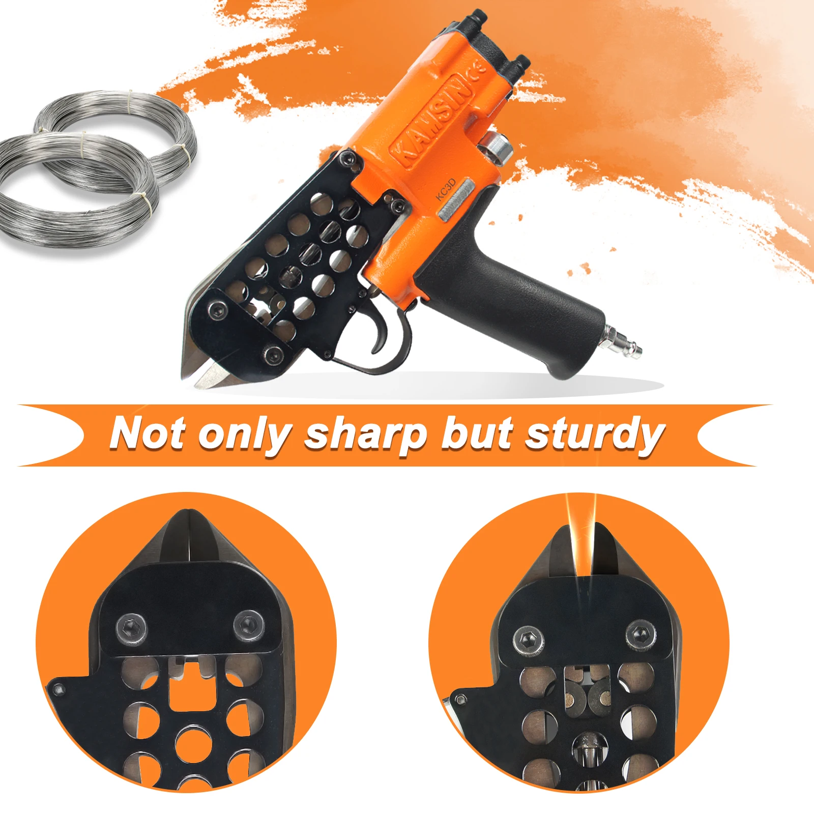 KAMSIN KC3D 3mm Wire Diameter Cutting Tool Pneumatic Wire Bolt Cutter Air Scissor Shear For Wire Cages, Fencing, Wire Cutting