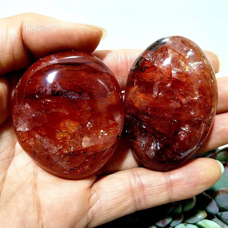 High quality Natural Stone Red Hematoid quartz Crystal palm Meditate Energy Chakra Healing Feng Shui Crystal Home Decoration