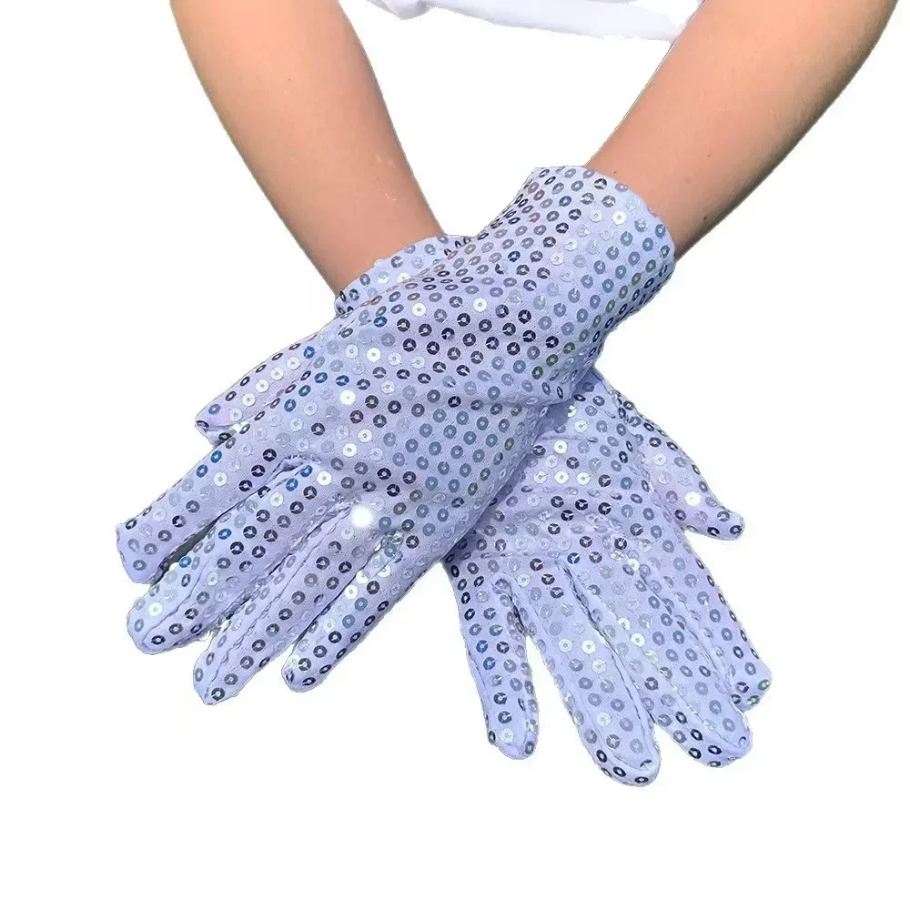 Michael Jackson Silberne Disco-Pailletten-Handschuhe, Extravagante Bühnen-Accessoires für Erwachsene, Nacht-Tanz-Modeaccessoires für Sommerauftritte – Detail 3